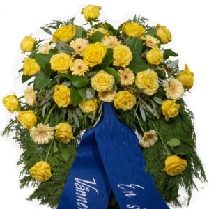 Krans med gula blommor
