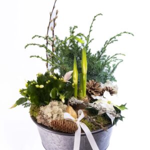 Stor lyxig vit grupp i zinkskål